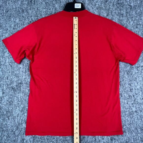 Vintage Single Stitch Shirt Mens‎ XL Jerzees USA made Red Blank Short-sleeve Tee - Picture 13 of 15